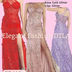 Lilac Glitter Gowns